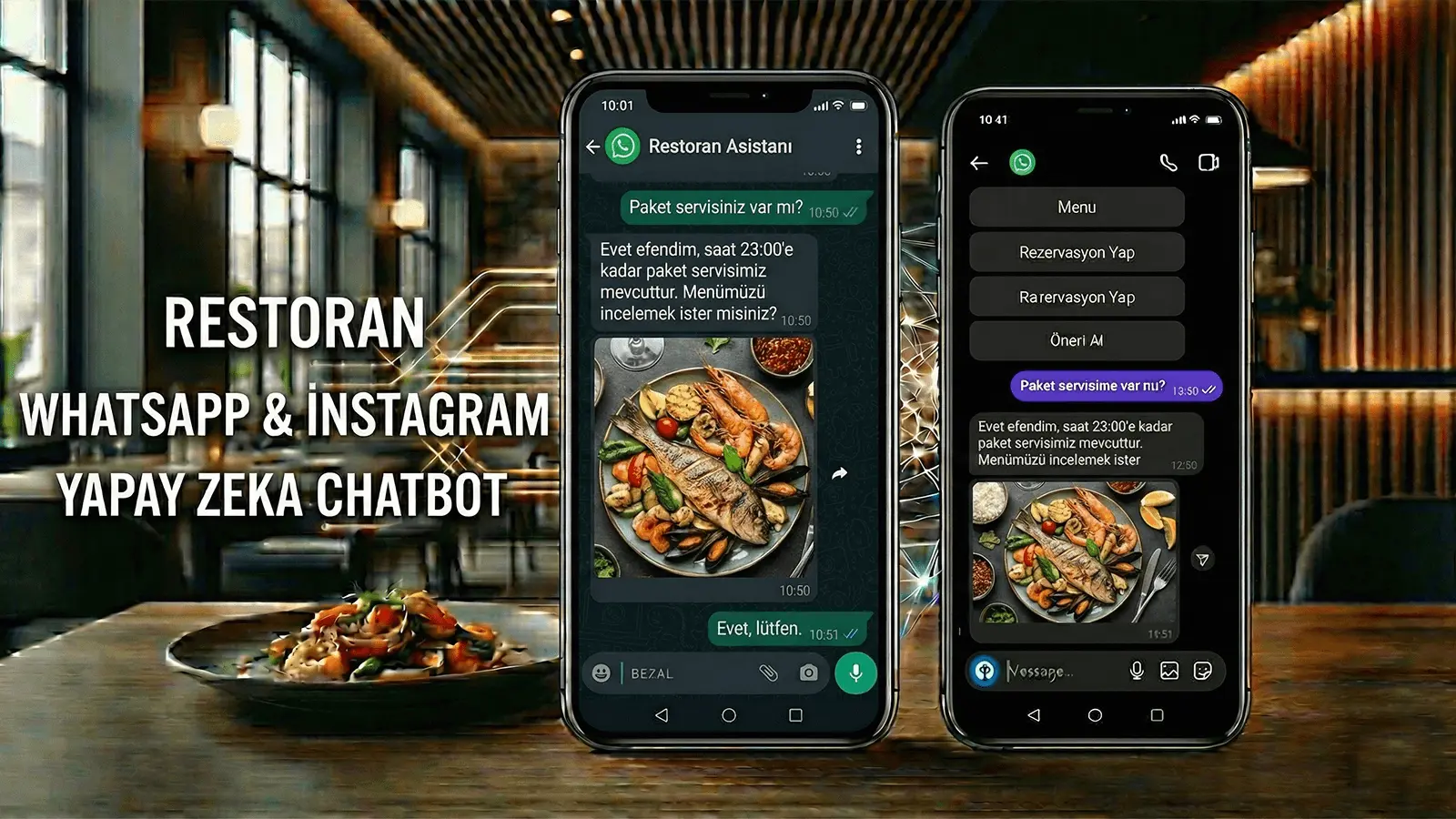 Restoran Chatbot WhatsApp - İnstagram Yapay Zeka